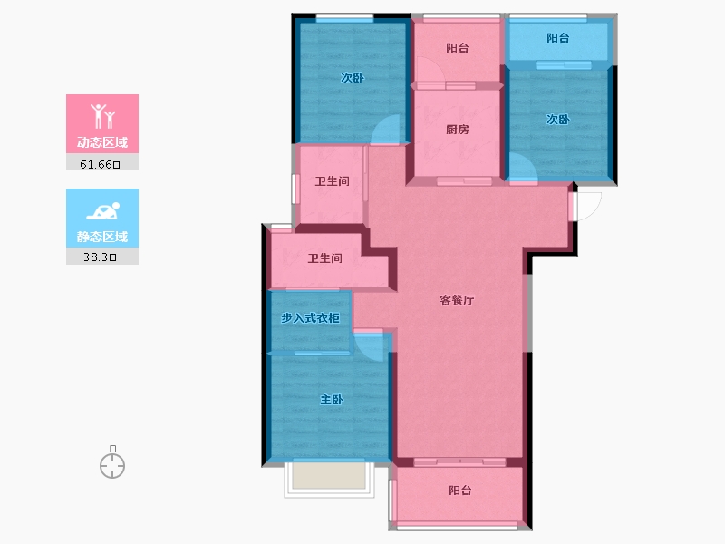 陕西省-西安市-高科麓湾国际社区-88.56-户型库-动静分区