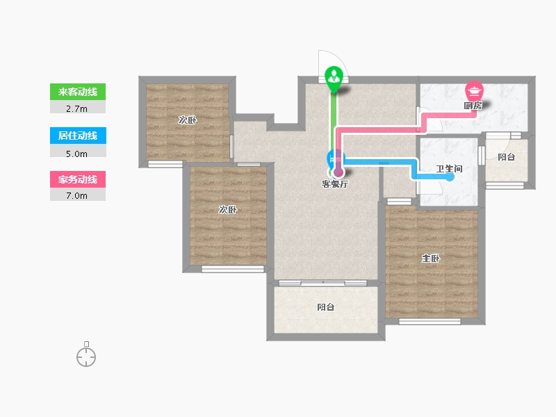 湖南省-长沙市-恒大揽湖苑-82.53-户型库-动静线