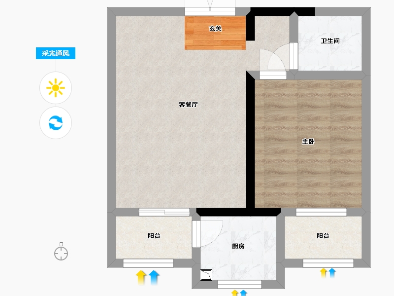 甘肃省-定西市-永生北玻紫御华府-50.40-户型库-采光通风