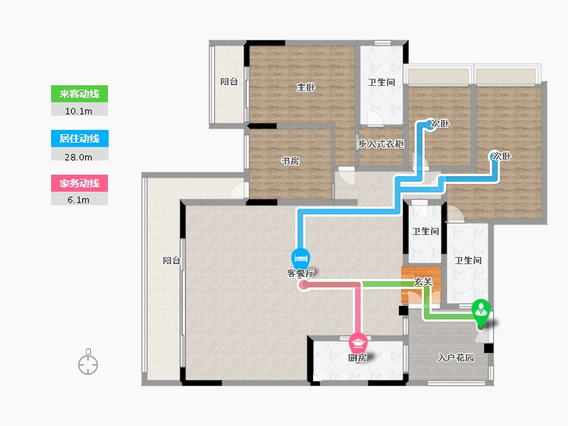 四川省-成都市-金沙城府境洋房-223.84-户型库-动静线