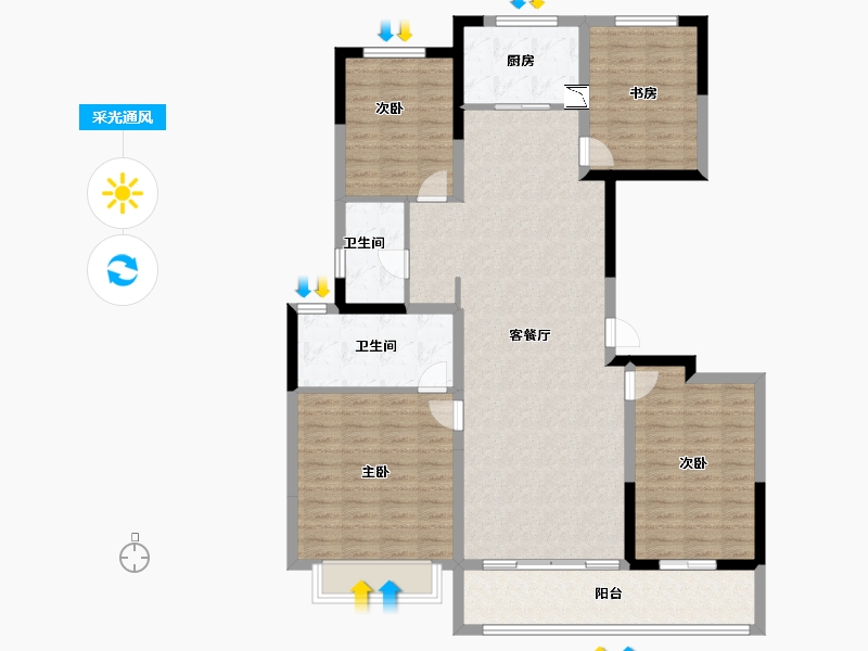 山东省-济南市-高铁城-122.99-户型库-采光通风