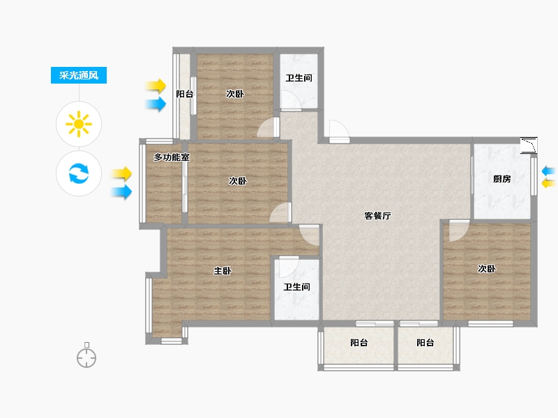 福建省-三明市-水岸幸福里-124.47-户型库-采光通风