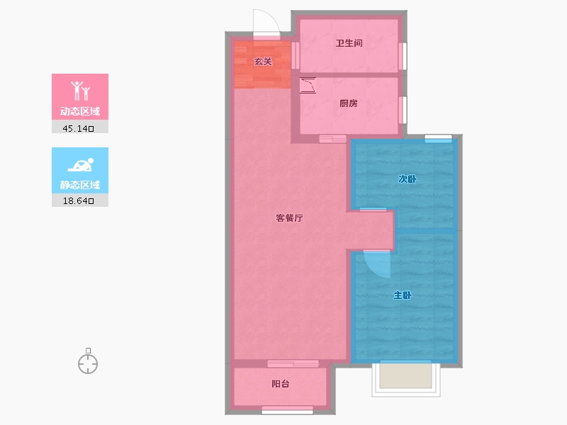 天津-天津市-路劲太阳城・心邸-56.18-户型库-动静分区