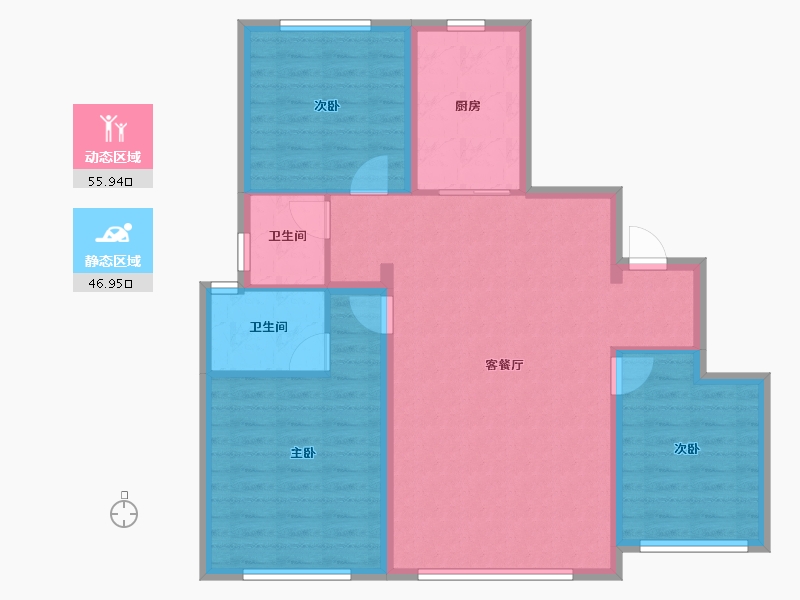 内蒙古自治区-赤峰市-绿洲首府-93.04-户型库-动静分区