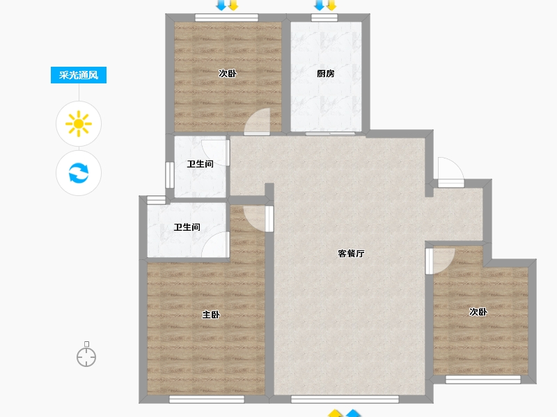 内蒙古自治区-赤峰市-绿洲首府-93.04-户型库-采光通风