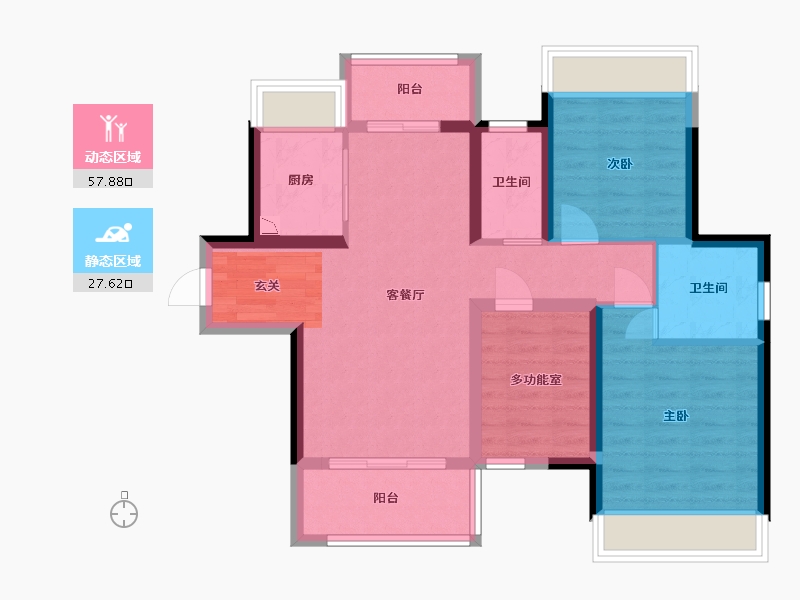 广东省-江门市-新会骏景湾・领誉-75.20-户型库-动静分区