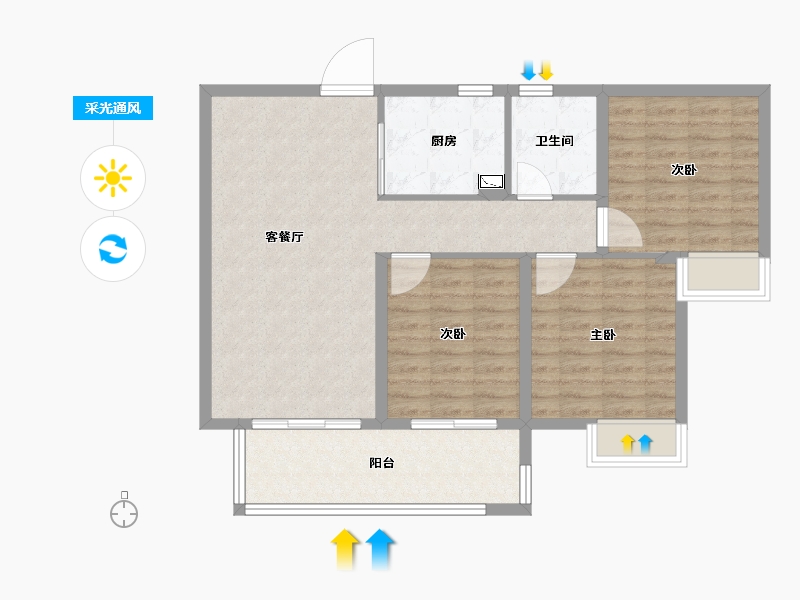 江西省-赣州市-联泰天�Z-88.00-户型库-采光通风