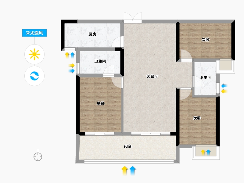 湖南省-衡阳市-鸿都・英伦首府-93.77-户型库-采光通风