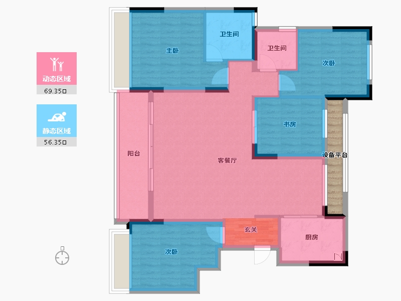 江苏省-徐州市-浅山风华-117.47-户型库-动静分区