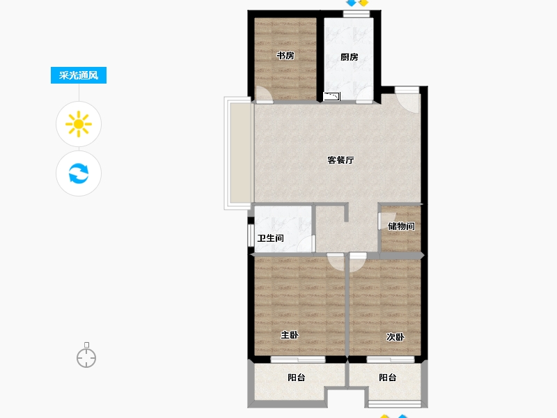 江苏省-南京市-保利观棠和府-71.78-户型库-采光通风