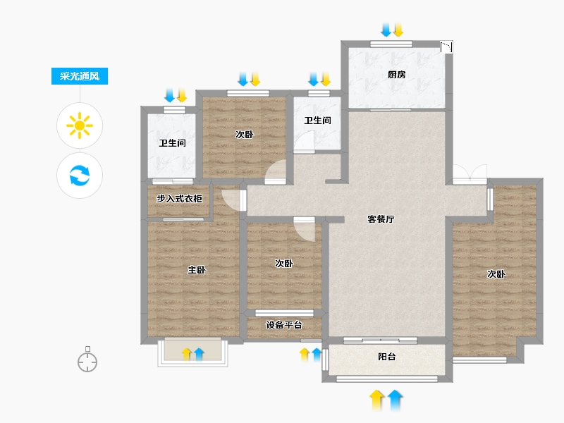 山东省-枣庄市-红钻公馆-117.97-户型库-采光通风