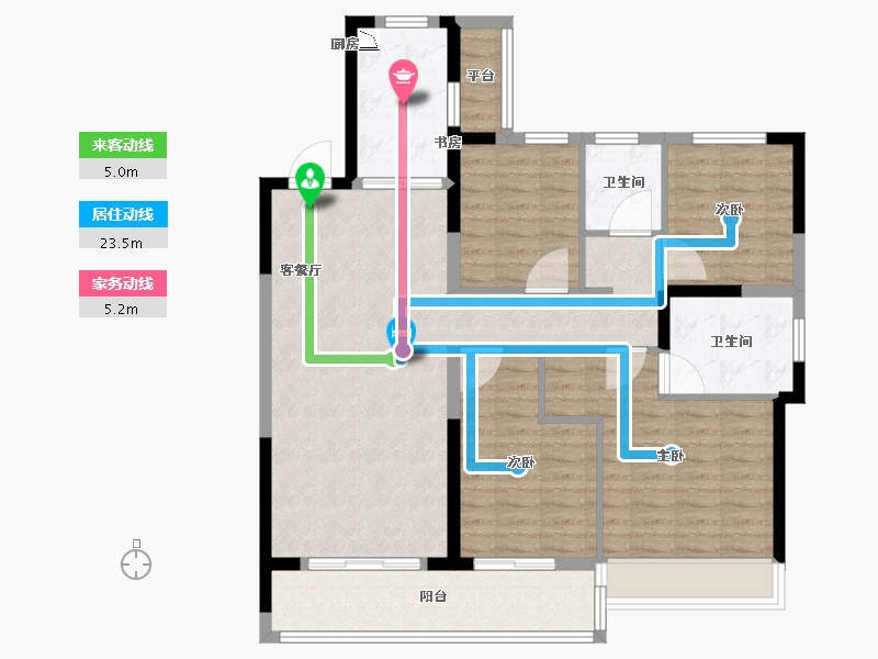 浙江省-温州市-熙悦里-105.61-户型库-动静线