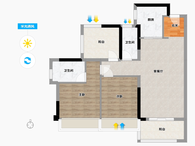 广东省-湛江市-湛江・远洋城-77.44-户型库-采光通风