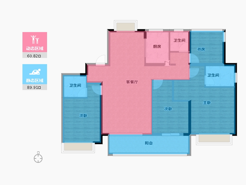 浙江省-台州市-海尚望府-137.00-户型库-动静分区