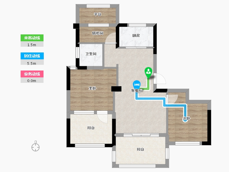 浙江省-温州市-楠盛首府-66.15-户型库-动静线