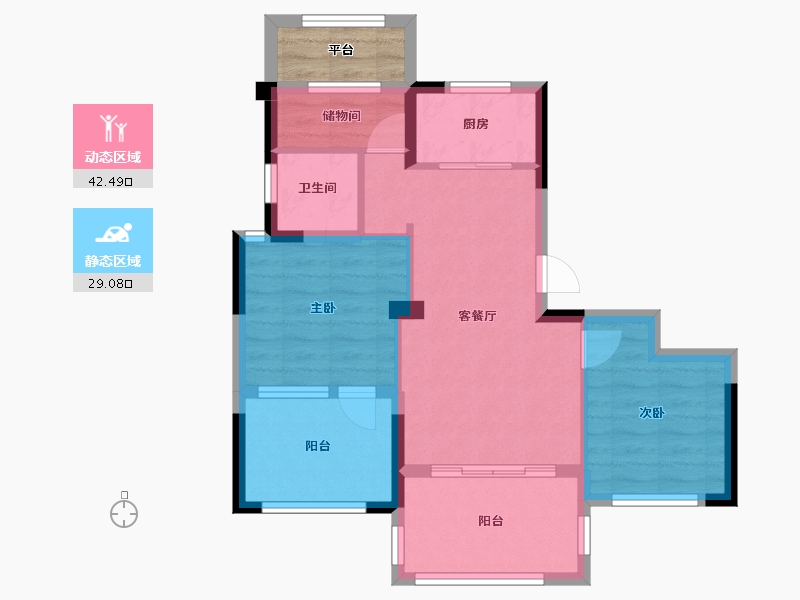 浙江省-温州市-楠盛首府-66.15-户型库-动静分区