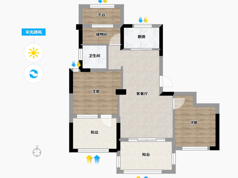 浙江省-温州市-楠盛首府-66.15-户型库-采光通风