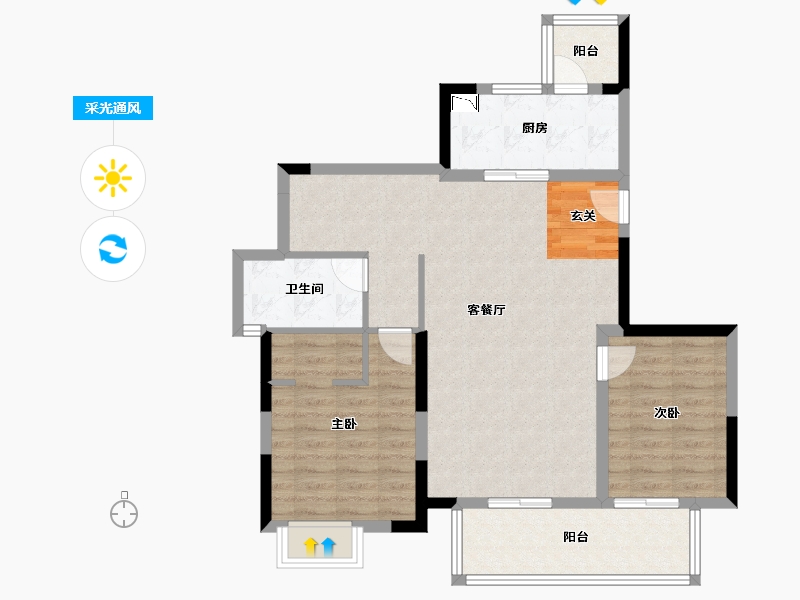 四川省-成都市-龙润丰锦-86.78-户型库-采光通风