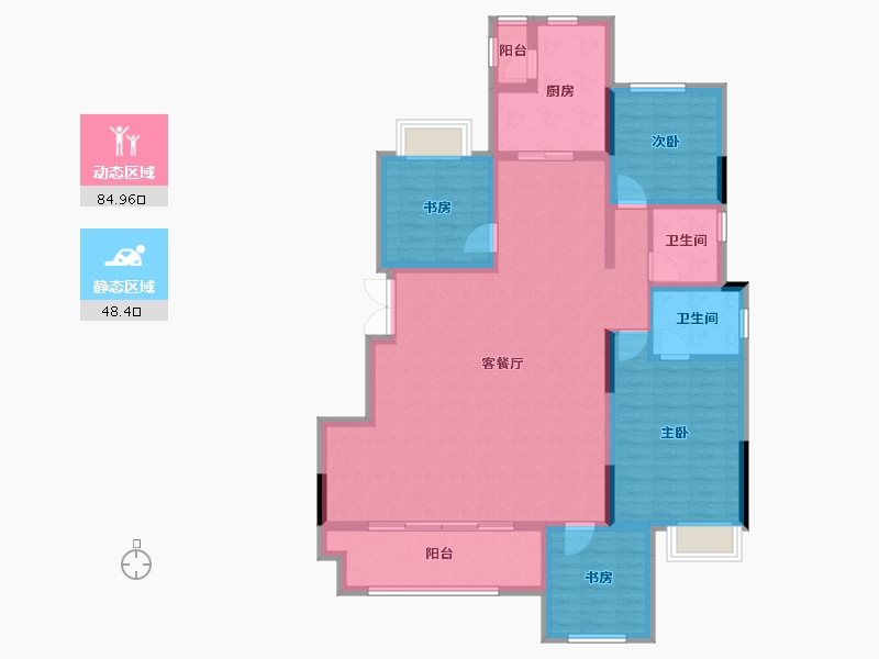 重庆-重庆市-金科·集美嘉悦-120.06-户型库-动静分区