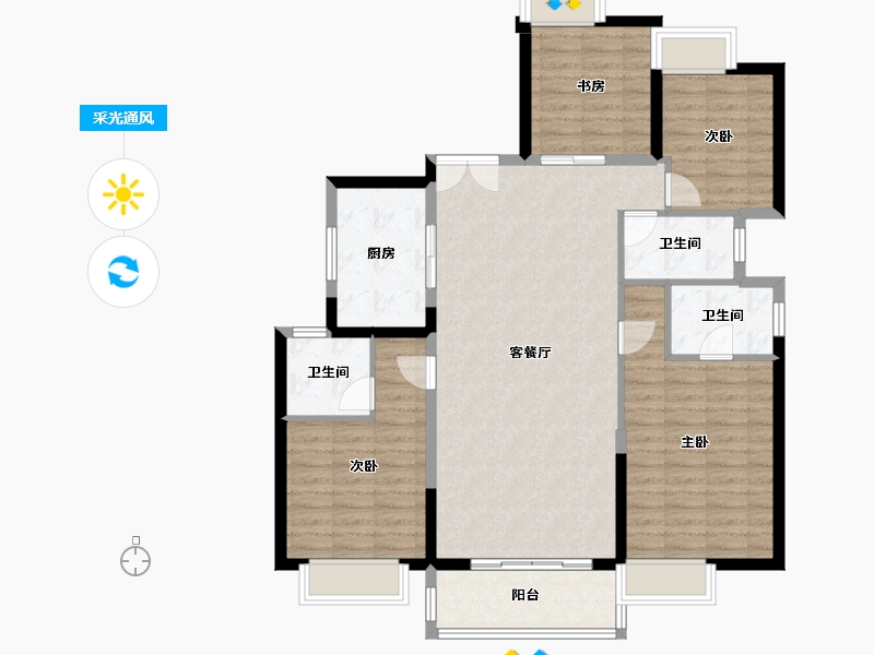 福建省-福州市-天空之城-114.95-户型库-采光通风