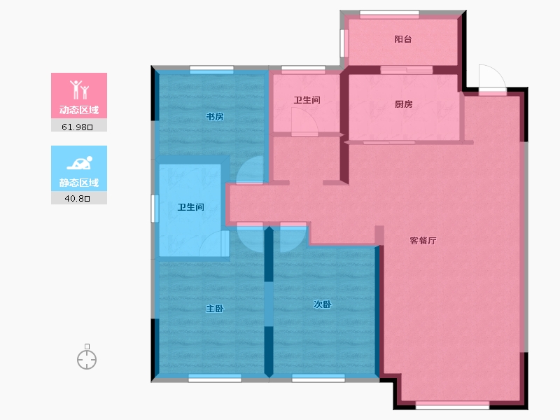 黑龙江省-佳木斯市-港龙东方城-91.44-户型库-动静分区