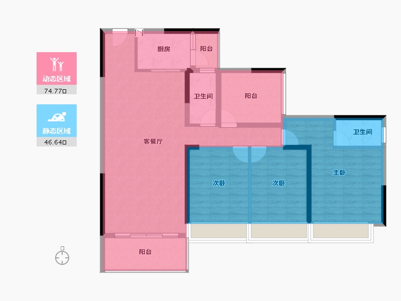 广东省-佛山市-江滨香格里-109.14-户型库-动静分区