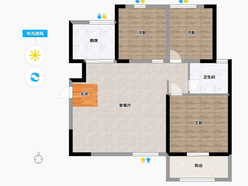 河南省-安阳市-空港新城-97.59-户型库-采光通风