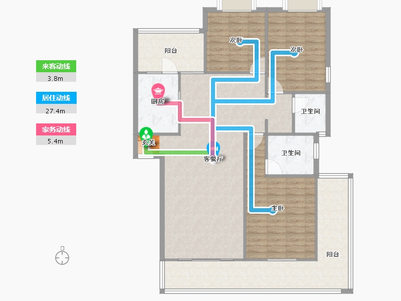 四川省-成都市-南阳锦城锦绣阁-120.66-户型库-动静线