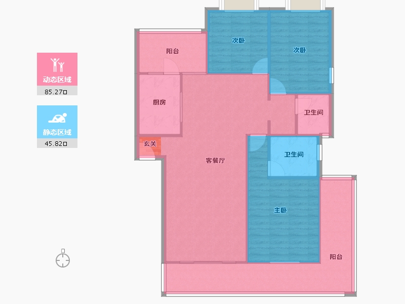 四川省-成都市-南阳锦城锦绣阁-120.66-户型库-动静分区