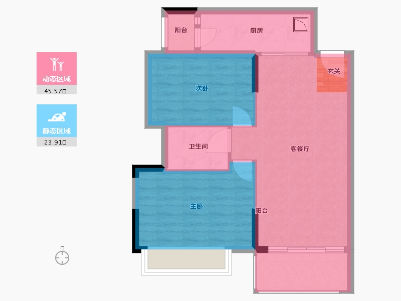 广东省-广州市-广地花园・观澜-62.40-户型库-动静分区