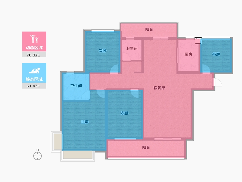 河南省-三门峡市-汉飞世界城-125.00-户型库-动静分区