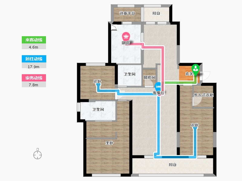 湖北省-武汉市-绿城武汉黄浦湾-122.89-户型库-动静线