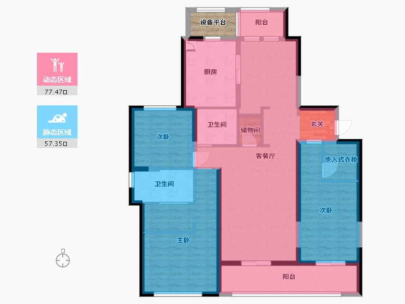 湖北省-武汉市-绿城武汉黄浦湾-122.89-户型库-动静分区