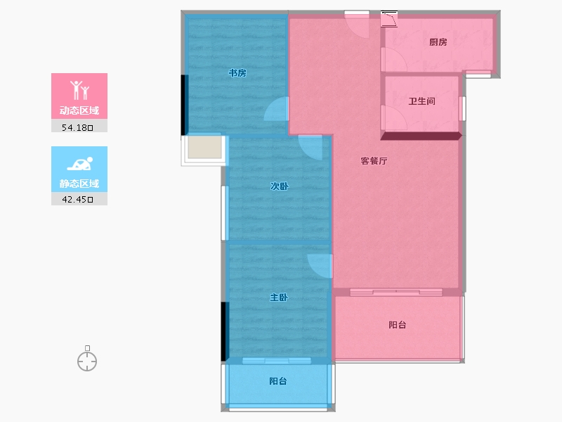 湖北省-孝感市-港锦新城-88.08-户型库-动静分区