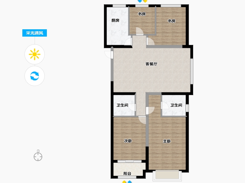 江苏省-连云港市-福泽东方-107.00-户型库-采光通风