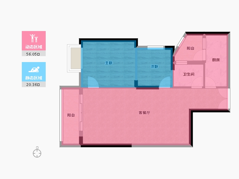 广东省-广州市-增城一品山湖花园-68.90-户型库-动静分区