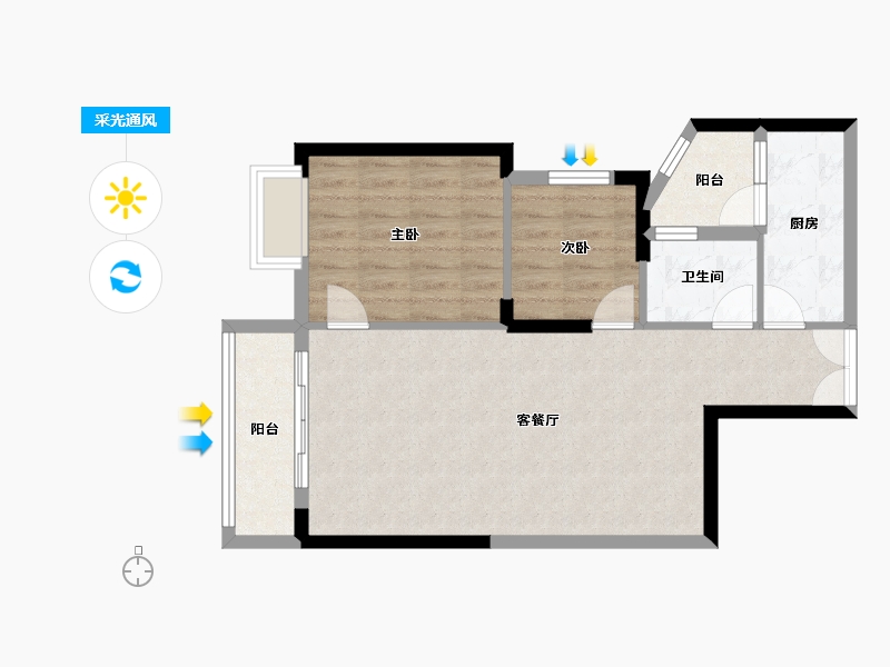 广东省-广州市-增城一品山湖花园-68.90-户型库-采光通风