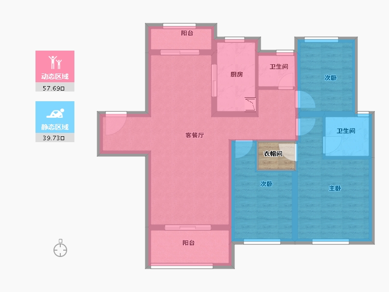 湖北省-武汉市-海林康桥官邸-88.22-户型库-动静分区