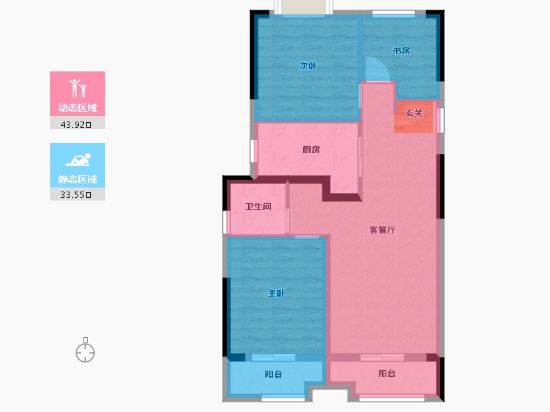 湖北省-武汉市-武汉诺德逸都-68.73-户型库-动静分区