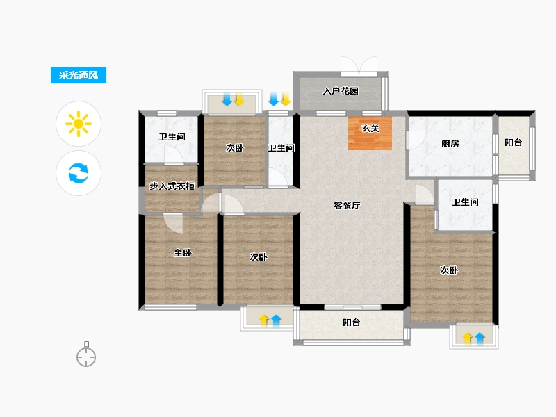 广东省-佛山市-金海M-CITY-118.37-户型库-采光通风