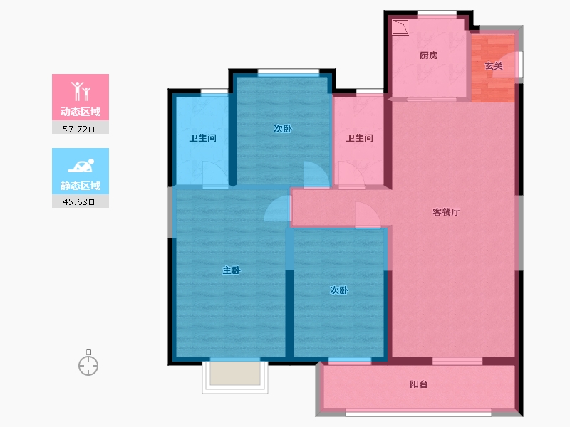 湖北省-武汉市-万科新都会-92.27-户型库-动静分区