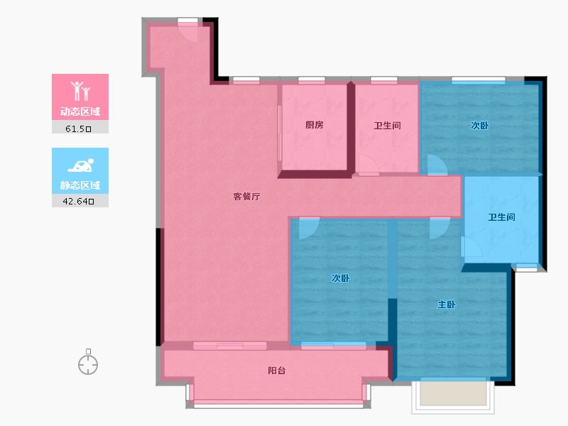 湖北省-武汉市-新城桃李郡-93.59-户型库-动静分区