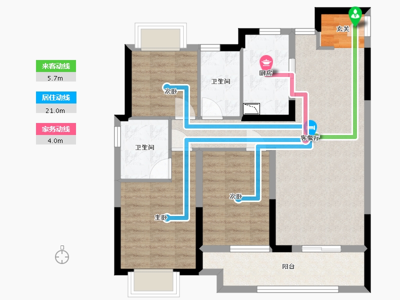 湖北省-武汉市-武地融创水韵长洲-79.59-户型库-动静线