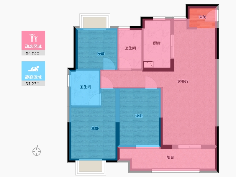 湖北省-武汉市-武地融创水韵长洲-79.59-户型库-动静分区