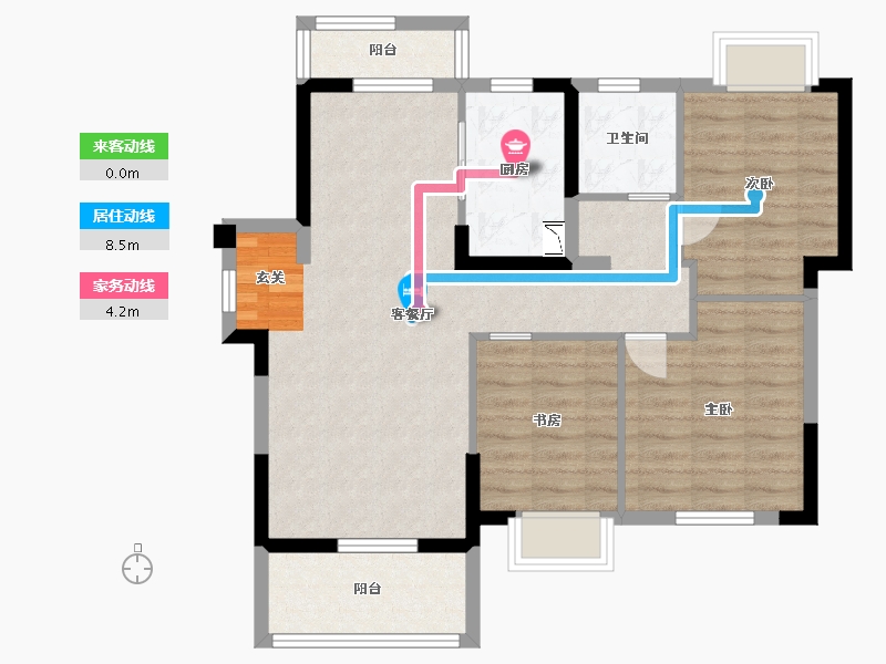 湖北省-武汉市-武地融创金麟壹号-81.74-户型库-动静线