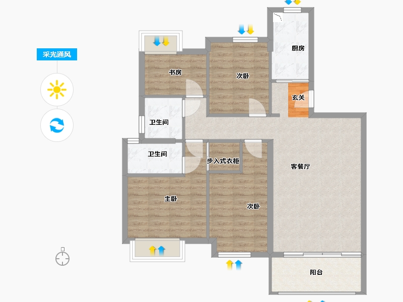 福建省-福州市-住宅・水晶榕著-92.49-户型库-采光通风