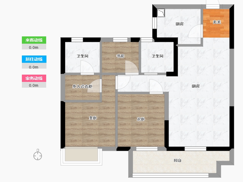 福建省-福州市-融创观樾台-70.97-户型库-动静线