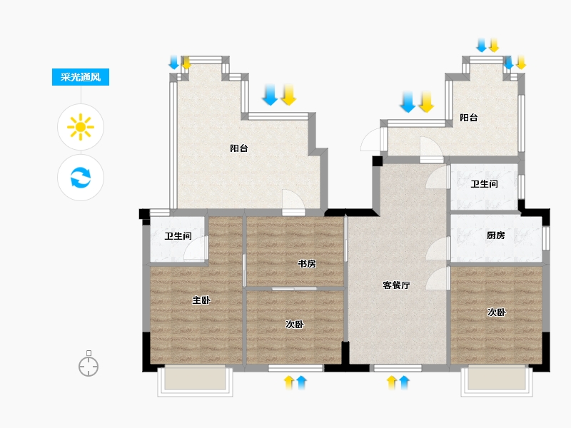 福建省-福州市-琅岐山语城-99.99-户型库-采光通风