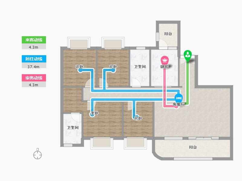 重庆-重庆市-江山云出-111.41-户型库-动静线