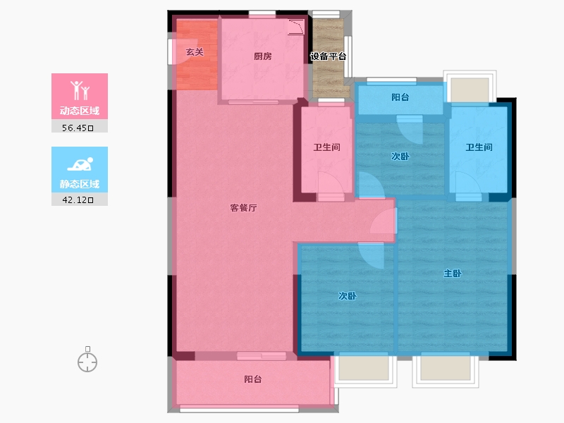 贵州省-黔东南苗族侗族自治州-阳光城檀境-90.25-户型库-动静分区